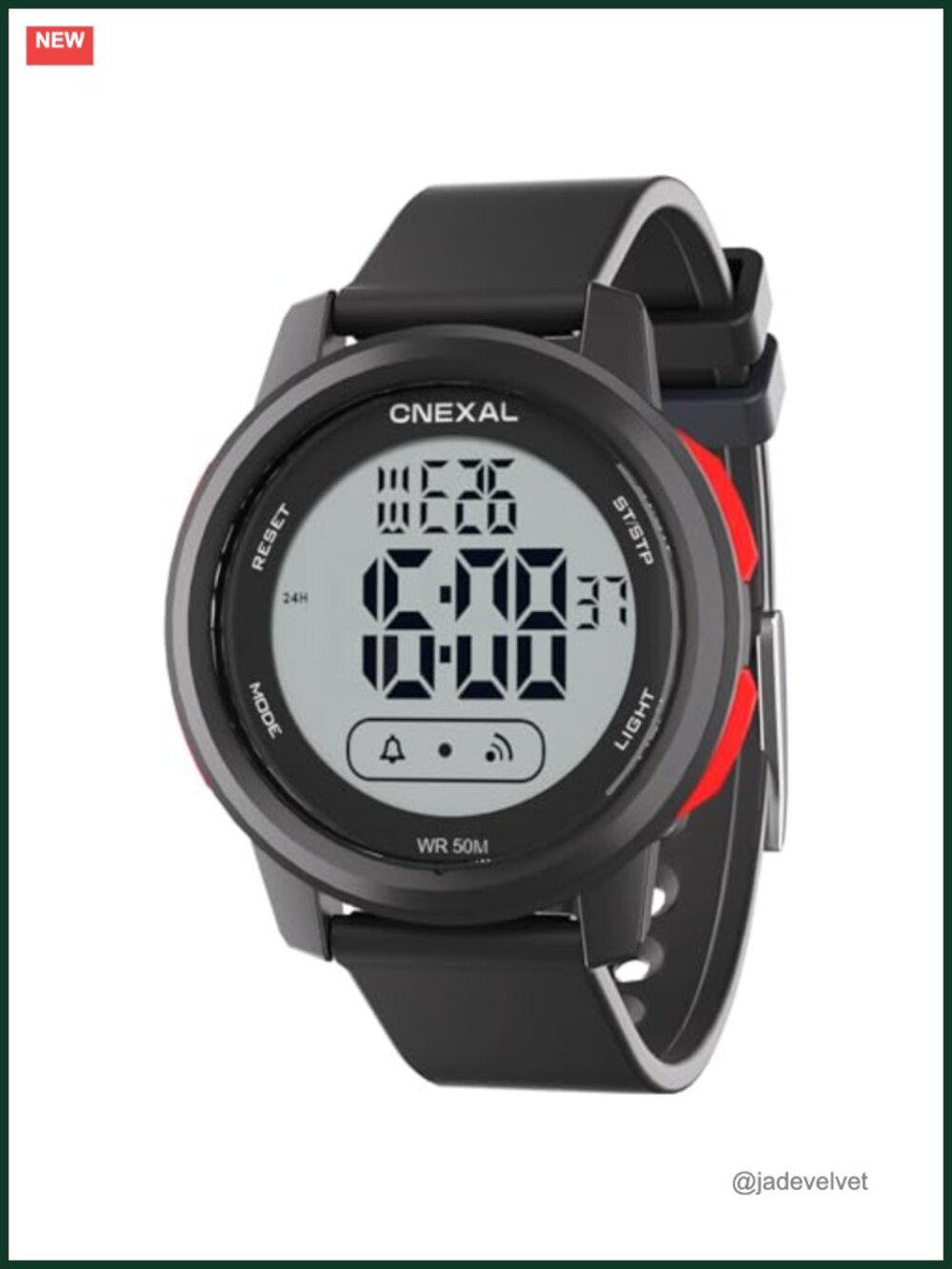 Women's Easy Reader Digital Watch 50M Waterproof Silicone Strap